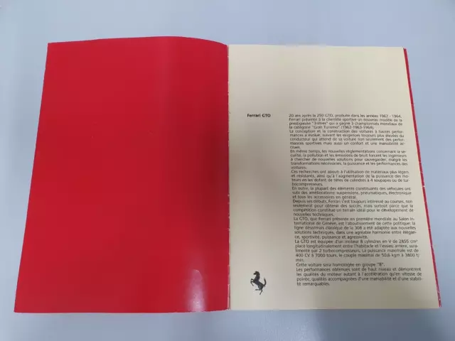 Most Rare ! Factory Ferrari GTO 288 Press pack brochure catalog 1984 2