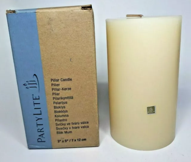 PartyLite 3" x 5"  Pillar Candle New in Box Vanilla Citron P5H/C35249