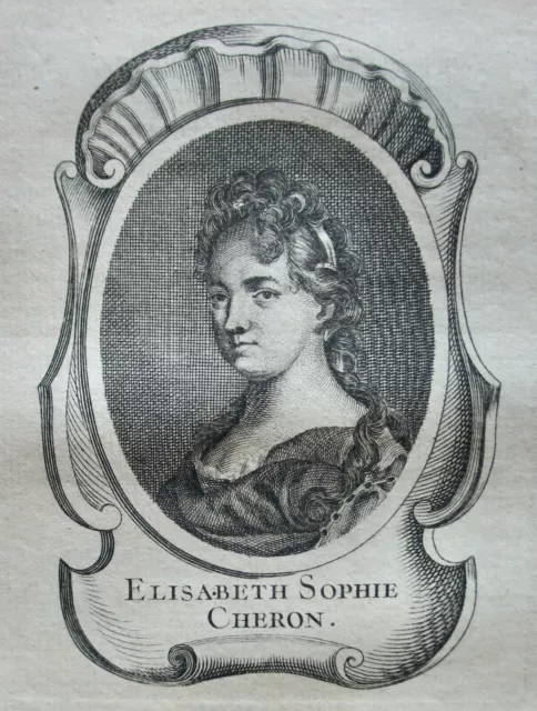 CHERON ELISABETH SOPHIE (1648-1711) PORTRAIT GRAVURE DE 1745  né à PARIS PEINTRE