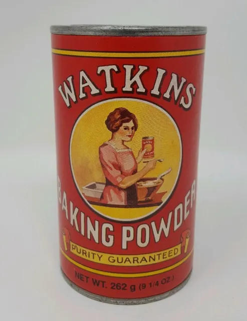 Vintage Watkins Baking Powder Made In U.S.A. Container Decorative Very Nice