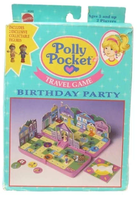 Polly Pocket Vintage 1994 Birthday Party in Pollyville Travel Game Bluebird Toys