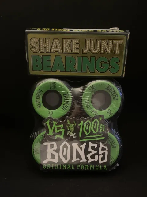 Bones 100’s VS 54mm Skateboard Wheels & Shake Junt OG’s Bearings Not Spitfire