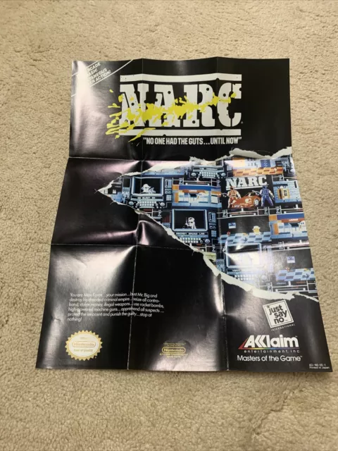 NARC Acclaim ACL-NQ-US-1 Nintendo NES Video Game Catalog Poster Insert