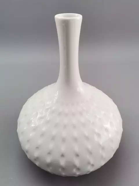 Meissen Porzellan Vase mit Bauch weiß Muster H= 27,5 cm Vintage Blumenvase TOP
