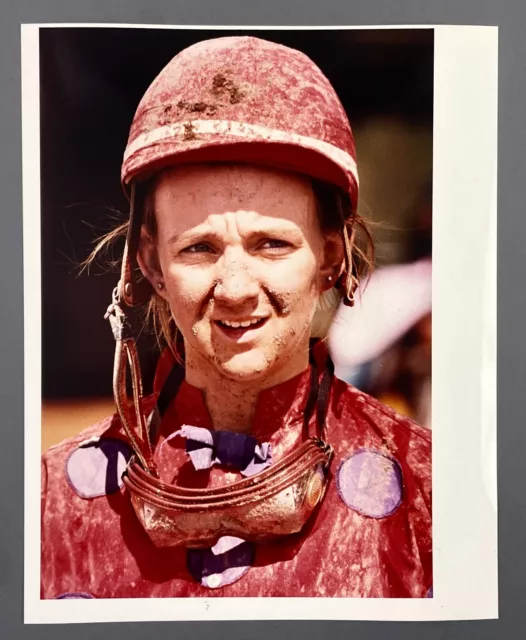 1991 Katy Sweeney Horse Race Jockey Rider Gulfstream Park VTG Color Press Photo