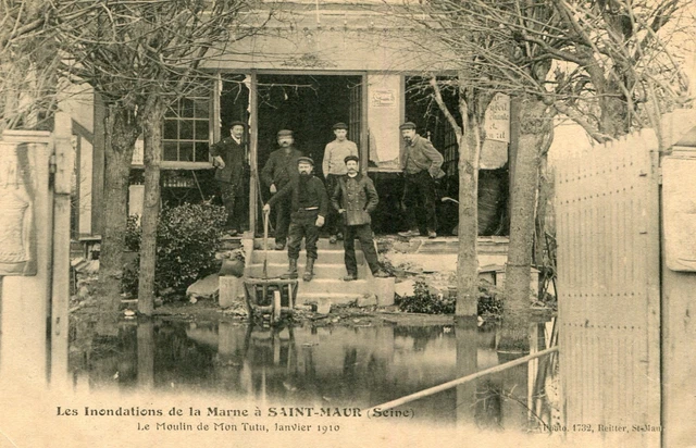 SAINT MAUR DES PITS Floods Marne Le Moulin de Mon Tutu January 1910