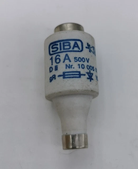 4x SIBA Insert Fusible DII 16A 500V No. 1000507 Ultra-Rapid 24672 3
