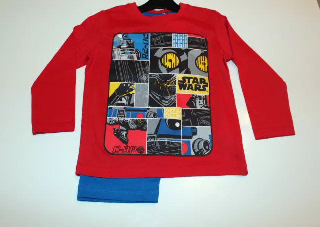 Bambini pigiami Set vestaglia Ragazzi Star Wars Rosso Blu Taglia 98 104 116 128