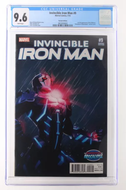 Invincible Iron Man #9 - Marvel 2016 CGC 9.6 Variant 1st full App Riri