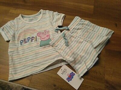 Nuovo pigiama estivo Marks Spencer per ragazze Peppa Pig età 1-05 anni
