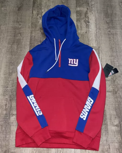 Ny Giants NFL Team Apparel 1/4 Zip Mens Hoodie Sweatshirt Size Large
