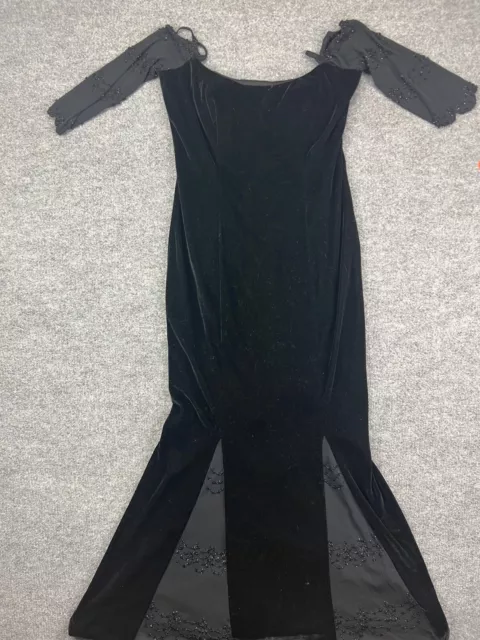 LaBelle Fashions Dress Women's 10 Black Mermaid Gown Formal Velvet Embellished