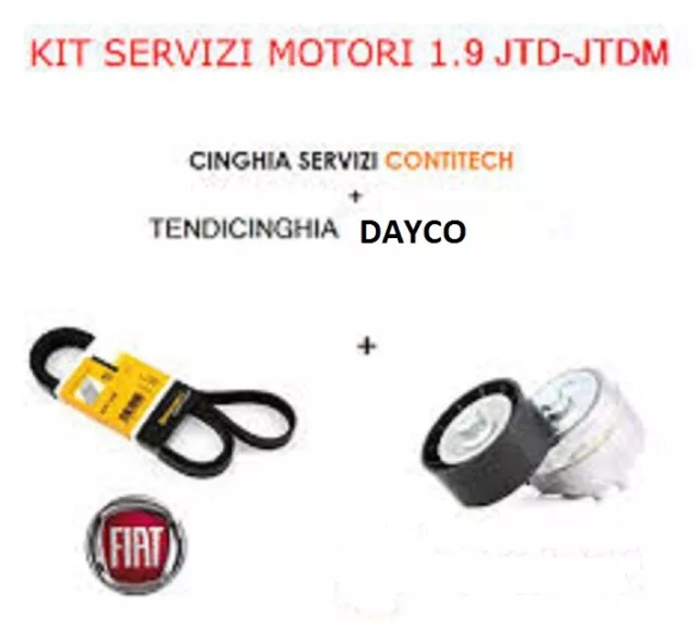 Kit Cinghia Servizi Alfa 147 156 Gt Fiat Multipla Punto Stilo Bravo 2 1.9 Jtd