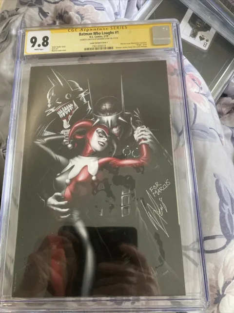 🔥Batman Who Laughs #1  9.8  Signed And Sketch By Warren Louw Variant Cover C 🔥