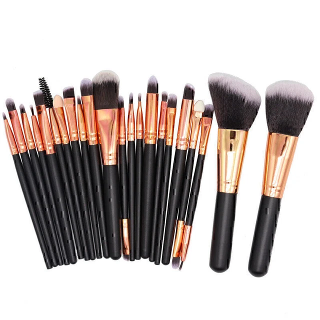 Juego de 22 cepillos de maquillaje Kabuki base rubor sombra de ojos cepillo de cejas herramienta