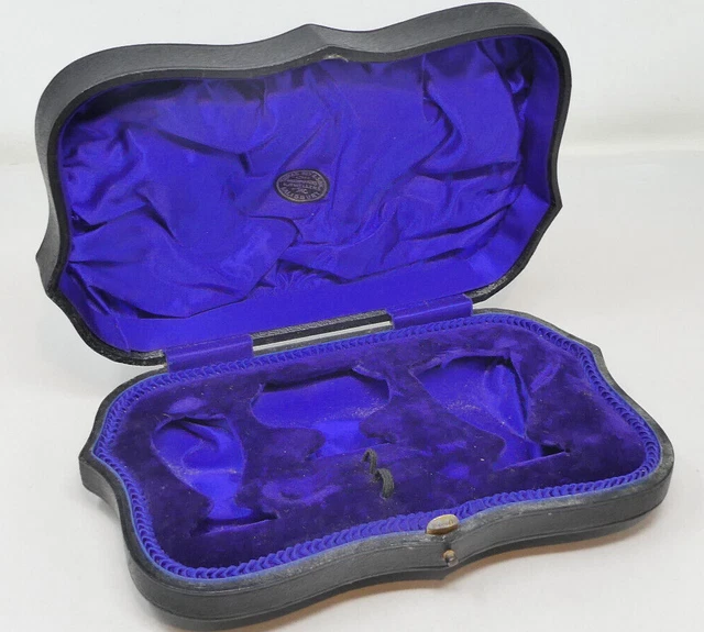 Bonito Juego de Caja Vintage Azul Interior Cruet con Marca Joyeros Salisbury