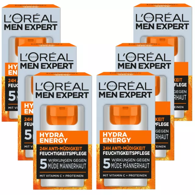 Loreal Men Expert Hydra Energy 6x 50ml Anti Müdigkeit 24h Feuchtigkeitspflege