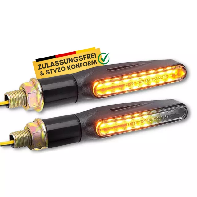 Binego® 2x LED Blinker Motorrad E Geprüft Lauflicht Universelle Blinkleuchten