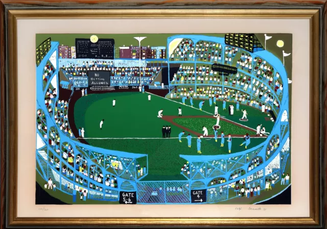 Ralph Fasanella, Ball Park, Screenprint, signed and numbered in pencil