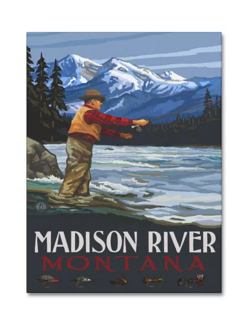 Madison River Montana Fishing Giclee Archival Canvas Print Wall Art D&#233;cor f