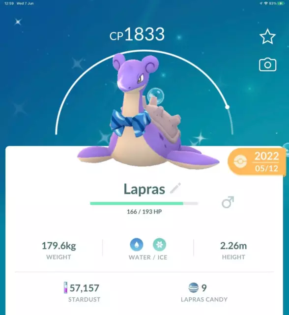 Shiny Lapras wearing a scarf costume - Trade - Read Description