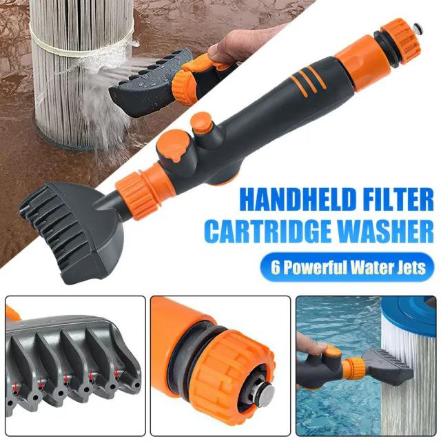 Swimming Pool & Spa Hot Tub Cartridge Filter Cleaner Washer Brush Cleaning Tool