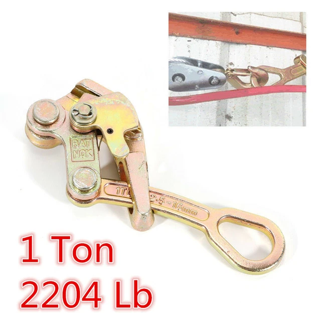 NEW CABLE GRIP 1 Ton Cable Wire Rope Alloy Steel Haven Grip Jaw Puller