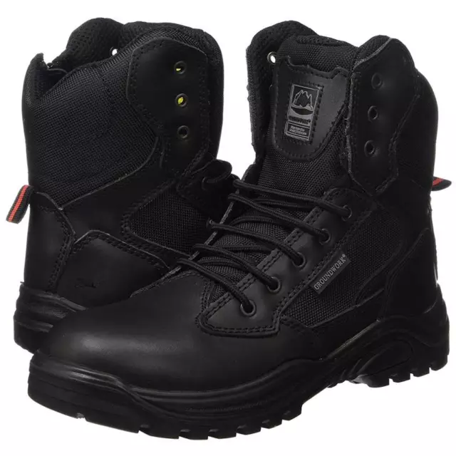 Mens Safety Boots Army Military Police Tactical Steel Toe Cap Combat Work Shoes
