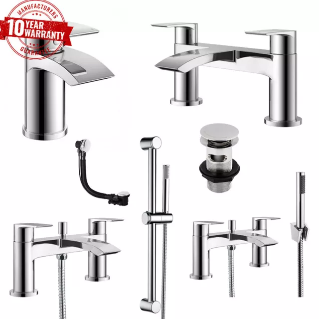 Moderner Chrom Wasserfall Einhebel Bad Waschbecken Mixer Badfüller Dusche Wasserhahn