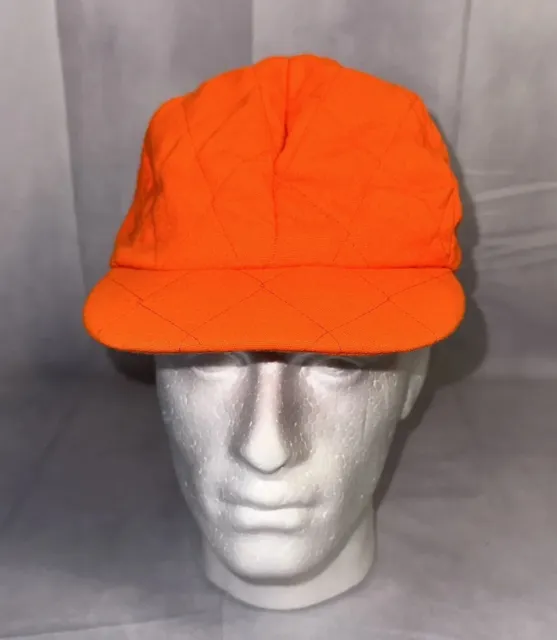 VTG Thinsulate Made In USA Blaze Orange Hunting Baseball Cap Hat READ