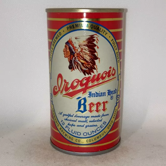 Iroquois Indian Head beer can, bottom opened