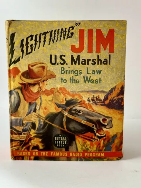 Lightning Jim Us Marshal Law To The West  Big Little Book  Exc-Fine Whitman Nres