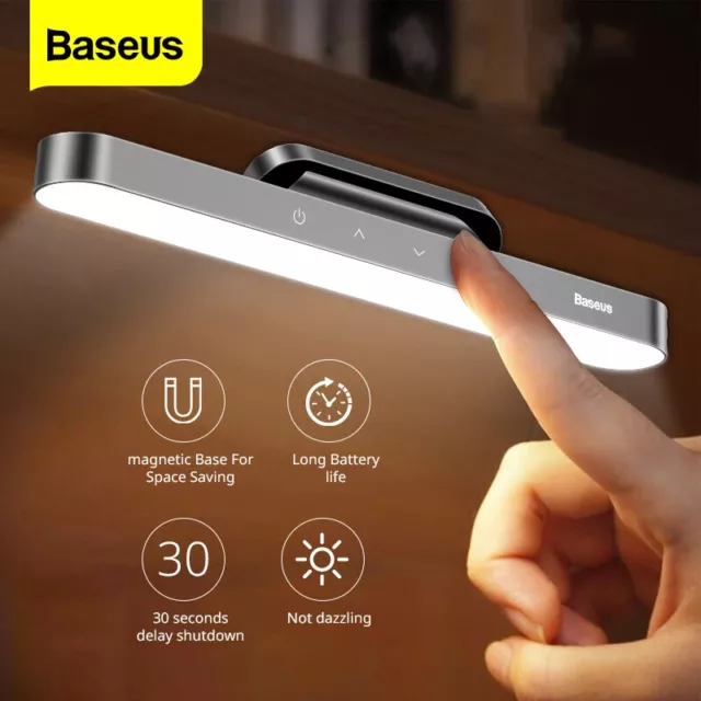 Baseus Magnetic LED Reading Desk Lamp Table Stepless Dimming Hanging Night Light