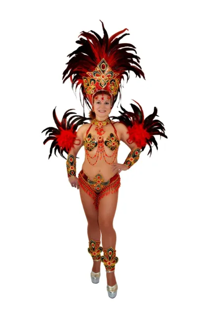 New Sexy Samba Carnival Wire Bra & Belt Costume 2pcs/Set Rainbow Stones