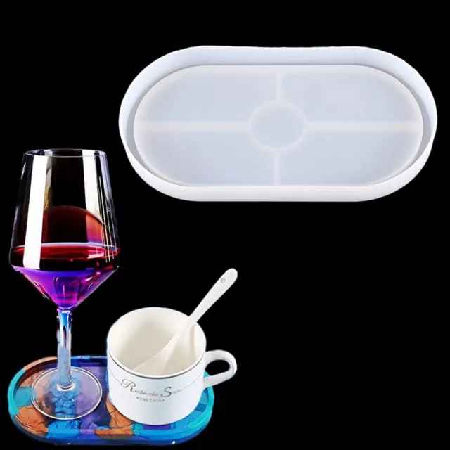Oval Silicone Mold Coaster Molds uv Resin DIY Clay Epoxy Resin Craft Cake Hol-lm