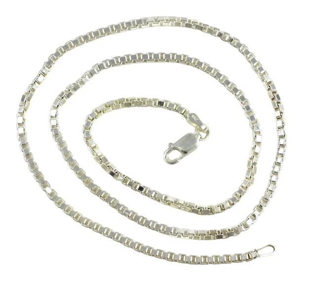 Neu ohne Etikett Sterlingsilber Italien 2,0 mm Box Kette Halskette 16"