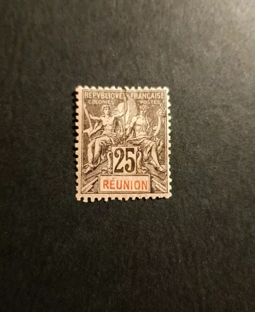 Briefmarke Frankreich Kolonie Reunion N°39 Neu MH 1892 Braunflecken Wert