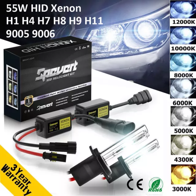 55W H1 H3 H7 H8/9/11 9005/6 CANBUS HID Xenon Headlight Conversion Kit Error Free