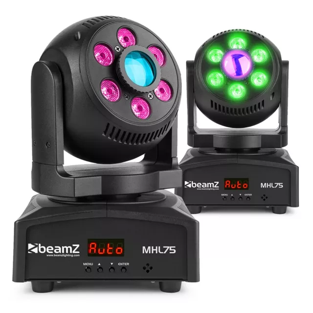 2 x MHL75 DJ Moving Head Spot and Wash Hybrid with Gobo - Lighting Package