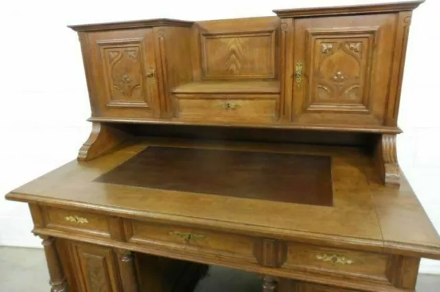 Antiker Schreibtisch Schreibschrank Büro Sekretär aus Eiche Gründerzeit 3