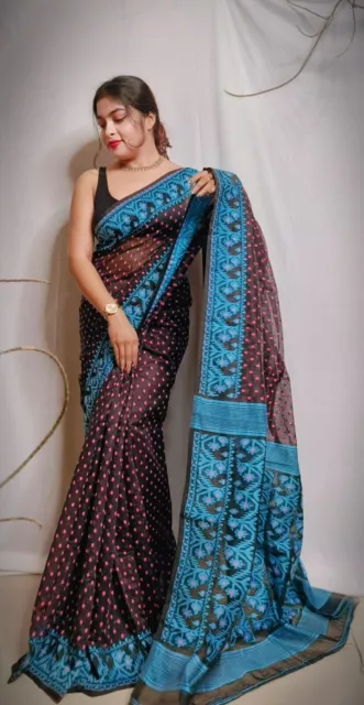 Telar manual tradicional indio para mujer, diseño de algodón, suave, azul,...