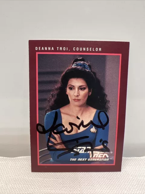 Star Trek Tng Marina Sirtis Counselor Deanna Troi Autograph Signed Card