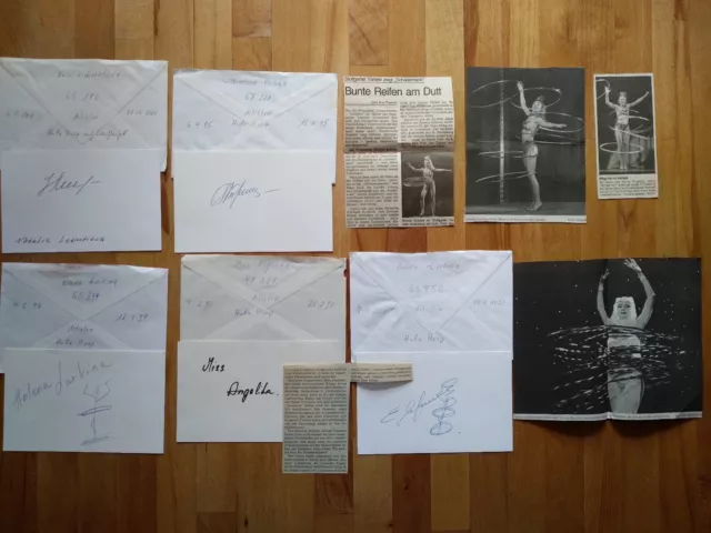 5 Autogramme & Widmungen von Hula Hoop Artistinnen; Circus, Varieté