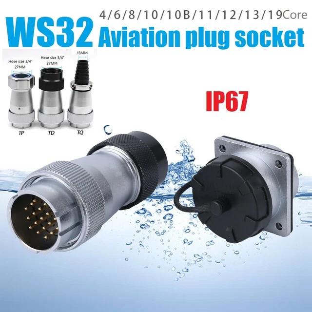 Connecteur Aviation WEIPU WS32 - 4 à 19 Broches, étanche IP40, Pour Installations Haute Tension (500V) - Raccord Cloison
