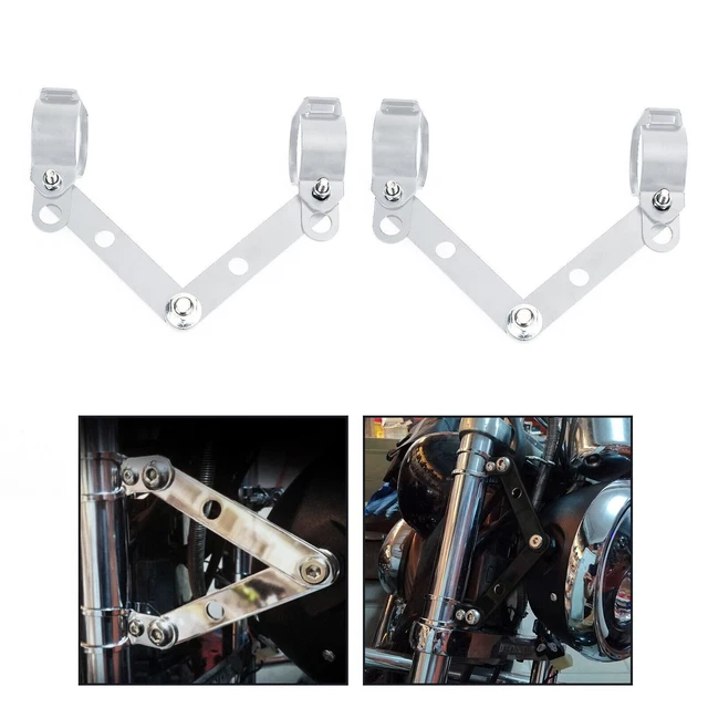 Forcella 28mm-41mm Testa Portalampada Faro Staffe di Montaggio Cromo per Moto L3