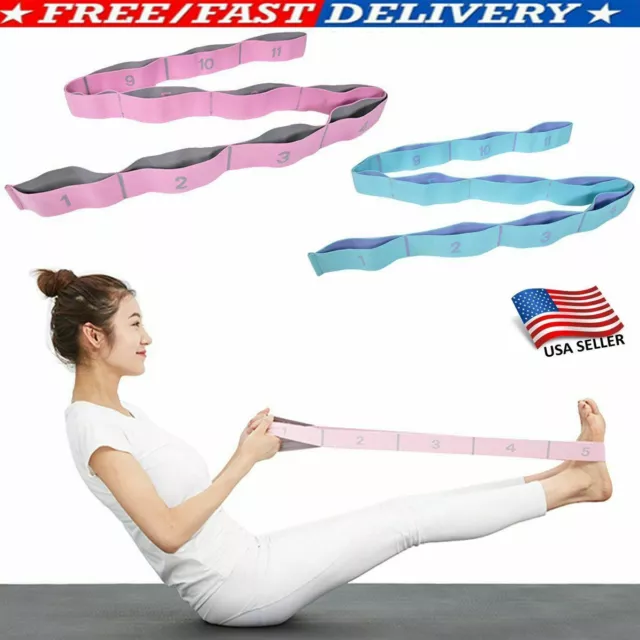 US Resistance Stretch Loop Band Gym Yoga Fitness Exercise Elastic Rubber Strap