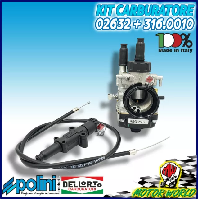 Set Vergaser Dell'Orto Phbg 21 DS + Steuerung Luft Polini Piaggio Zip 50 Sp H2o