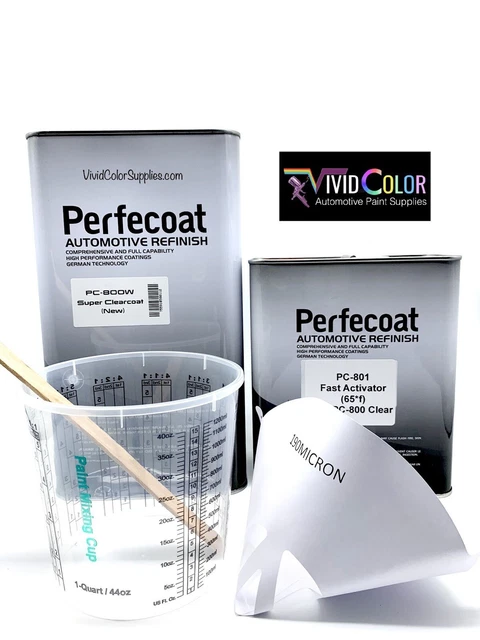 Automotive Clear Coat Kit 2K Med High Solid Perfecoat 800 2:1 Fast Activator