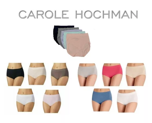 Large Carole Hochman Ladies' Seamless Brief 5-Pack Blue Assorted Underwear