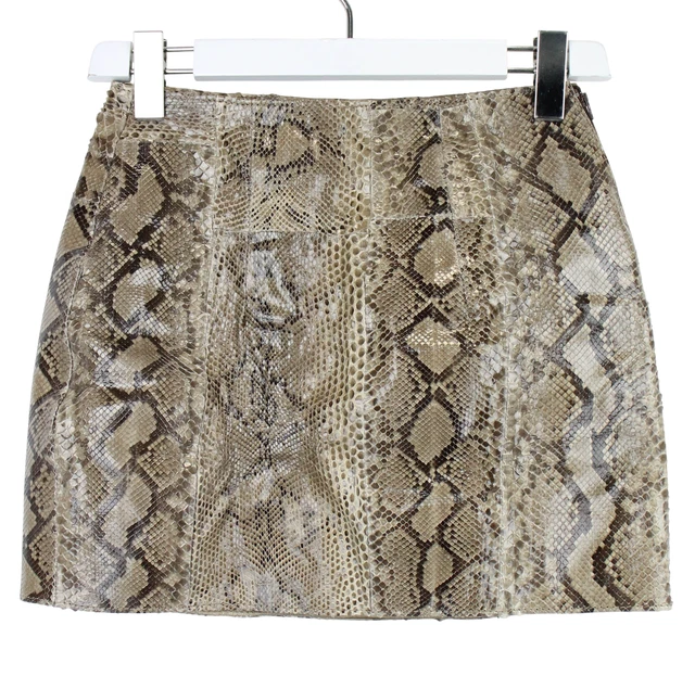 Jupe femme droite en cuir imitation zippée devant